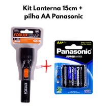 Kit Lanterna ABS 15 Cm + Pilha AA Panasonic Kit Lanterna ABS 15 Cm + Pilha AA Panasonic