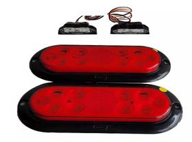 Kit Lanterna De Led Carretinha Com Duas Luz De Placa Rubi