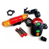 Kit Lanterna Farol Buzina Seta Freio Pisca Bike Luz Super Led Conjunto Iluminação Brake Light Traseira Frontal Bicicleta