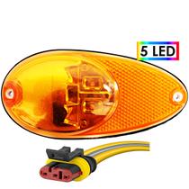 KIT Lanterna Lateral Ônibus Dupla Função 5 Led BIVOLT +Conector