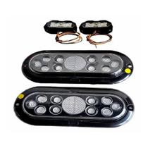 Kit Lanterna Led Cristal P/ Carretinha + 2 Luz De Placa 12v