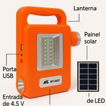 Kit Lanterna Led Solar Recarregavel Power Bank Lampada Emergencia Extra Usb Luz Portatil 500ma 5v 1a Farol Camping Lumin Kit Lanterna Led Solar Recarregavel Power Bank Lampada Emergencia Extra Usb Luz Portatil 500ma 5v 1a Farol Camping Lumin