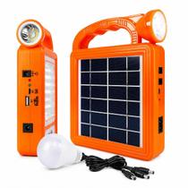 Kit Lanterna Led Solar Recarregável Power Bank Lâmpada Emergência Extra USB Luz Portátil Farol Camping Luminária Multius