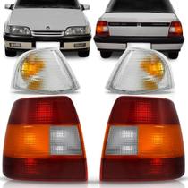 Kit lanterna monza tubarao 1991 a 1995 tricolor + par piscas cristal