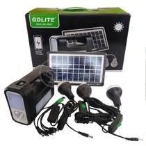 Kit Lanterna Placa Solar Carregador Portatil Emergência