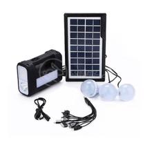 Kit Lanterna Placa Solar Carregador Portatil Energia Emergência Painel Lampadas Acampamento Camping