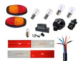Kit Lanterna Sinalização Reboque Carretinha Chicote Tomada Kit Lanterna Sinalização Reboque Carretinha Chicote Tomada