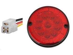 KIT Lanterna Traseira Posição Freio 10 LED VM 12 volts Ø 12.5 cm com Conector - Ônibus Caio / Marcopolo / Caminhão