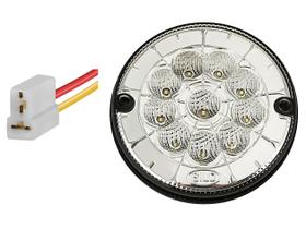 KIT Lanterna Traseira Ré 10 LED 12 volts Ø 12.5 cm com Conector - Ônibus Caio / Marcopolo / Caminhão - SILO