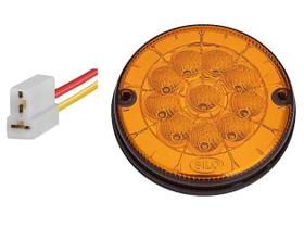 KIT Lanterna Traseira Seta Pisca 10 LED AM 24 volts Ø 12.5 cm com Conector - Ônibus Caio / Marcopolo / Caminhão