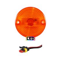 KIT Lanterna Vigia Ônibus 70mm LED BIVOLT Âmbar +Conector