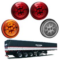 Kit Lanternas LED Traseiras Facchini Metalizadas 125mm 4 un