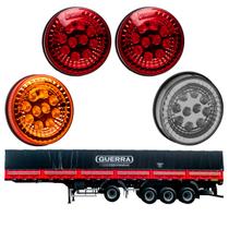 Kit Lanternas LED Traseiras Guerra Metalizadas 125mm 4 unid