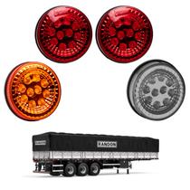 Kit Lanternas LED Traseiras Randon Metalizadas 125mm 4 unid