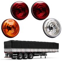 Kit Lanternas Traseiras Carreta Metalizadas 125mm 4 unid.