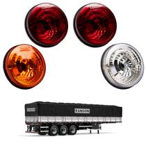 Kit Lanternas Traseiras Randon Metalizadas 125mm 4 unid.