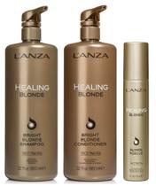Kit Lanza Healing Blonde Bright Shampoo 950ml + Condicionador 950ml + Leave-in Rescue 150ml