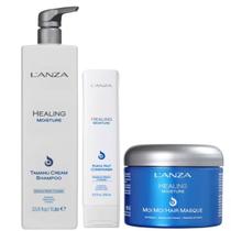 Kit LAnza Healing Moisture Shampoo 1L, Cond 250ml e Máscara