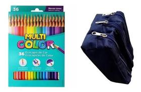 Kit Lapis 36 Cores Multicolor Faber Castell + Estojo Triplo