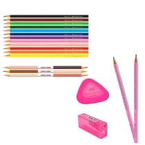 Kit Lapis Borracha Apontador 12 Caras E Cores Faber-Castell DIVERSAS Kit Lapis Borracha Apontador 12 Caras E Cores Faber-Castell DIVERSAS