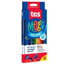 Kit lapis cor tris megasoft cjto12c 15pc 614700