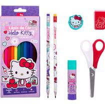 Kit lapis de cor 12 cores hello kitty 71616