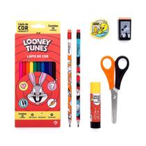 Kit Lápis De Cor 12 Cores Looney Tunes Leo&Leo