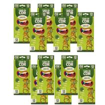 Kit Lápis de Cor 12 Cores Sextavado Flex Ecológico LEO&LEO 4220 material escolar atacado