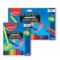 Kit Lápis de Cor 24 + 12 Cores Color Peps Infinity Triangular Infinito Maped