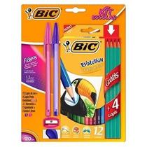 Kit Lápis De Cor Canetas Apontador E Borracha Fashion - Bic Kit Lápis De Cor Canetas Apontador E Borracha Fashion - Bic