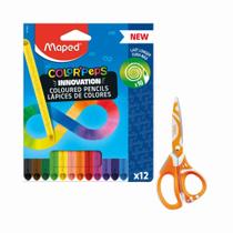 Kit Lápis de Cor Color'Peps Infinity 12 Cores + Tesoura Zenoa Fit Maped Maped Kit Lápis de Cor Color'Peps Infinity 12 Cores + Tesoura Zenoa Fit Maped Maped