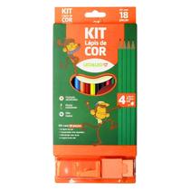 Kit Lápis de Cor Estojo com 18 peças - Leo&Leo Kit Lápis de Cor Estojo com 18 peças - Leo&Leo