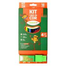 Kit Lápis de Cor Estojo com 18 peças - Leo&Leo Kit Lápis de Cor Estojo com 18 peças - Leo&Leo