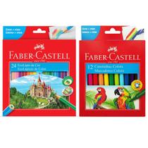 Kit Lápis de cor Faber Castell EcoLápis com 24 cores + canetinhas com 12 cores vivas - Faber-Castell