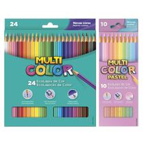 Kit lápis de cor Multi Color EcoLápis com 24 cores + 10 cores tons pastel