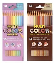 Kit Lápis de Cor Multicolor: 12 Tons de Pele e 10 Tons Pastel para Desenhos Artísticos Kit Lápis de Cor Multicolor: 12 Tons de Pele e 10 Tons Pastel para Desenhos Artísticos