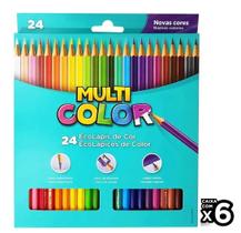 Kit Lápis De Cor Multicolor 24 Cores Faber 6 Caixas Atacado