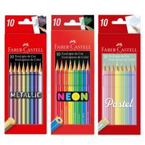 Kit Lápis de cor Pastel, Neon e Metálicas Faber-Castell