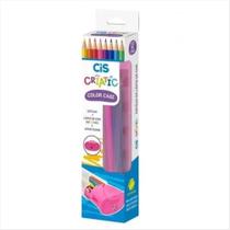 Kit lápis de cor/penal/apontador Cis criatic color case rosa Kit lápis de cor/penal/apontador Cis criatic color case rosa