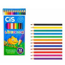 Kit Lápis de Cor Sextavado 12 Cores 2,6mm Cis Kit Lápis de Cor Sextavado 12 Cores 2,6mm Cis