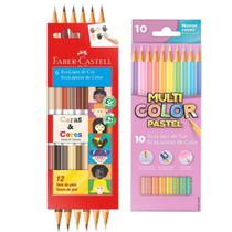 Kit Lápis De Cor Tons Pele Tons Pastéis 22 Cores Ponta Resistente Escolar Kit Lápis De Cor Tons Pele Tons Pastéis 22 Cores Ponta Resistente Escolar