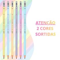 Kit Lápis de Escrever HB Pastel de Resina Plástica Reciclada Redondo com Borracha - BRW