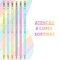 Kit Lápis de Escrever HB Pastel de Resina Plástica Reciclada Redondo com Borracha - BRW