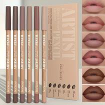 KIT Lápis Delineador Labial Fosco com 6 peças de longa duração
