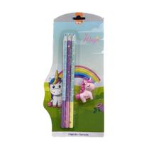 Kit Lápis e Borracha BRW HB Magic Unicórnio