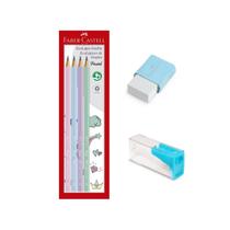Kit lápis grafite EcoLápis n2 com 4 unidades + 1 Apontador + 1 Borracha Faber-Castell Tons pastel, escolha a cor Kit lápis grafite EcoLápis n2 com 4 unidades + 1 Apontador + 1 Borracha Faber-Castell Tons pastel, escolha a cor
