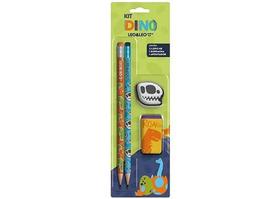 Kit Lapis Hb Dino 2 Lapis/apontador/borracha Leoeleo Kit Lapis Hb Dino 2 Lapis/apontador/borracha Leoeleo