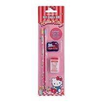 Kit Lápis Hb Hello Kitty 2 Lapis/Apontador/Borracha Leonora - 71622