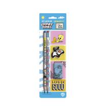 Kit Lápis Hb Looney Tunes 2 Lapis/Apontador/Borracha Leoeleo