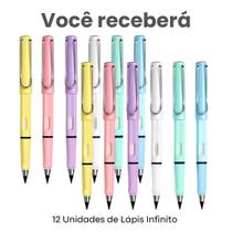 Kit Lápis Infinito Que Não Aponta Lápis Eterno Corpo Tom Pastel - Escolha Seu Kit